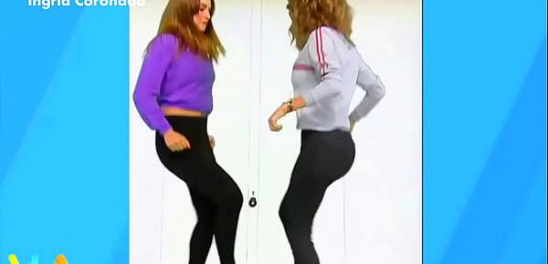  Ingrid Coronado Nalgotas Bailando En Mallas Negros VLA